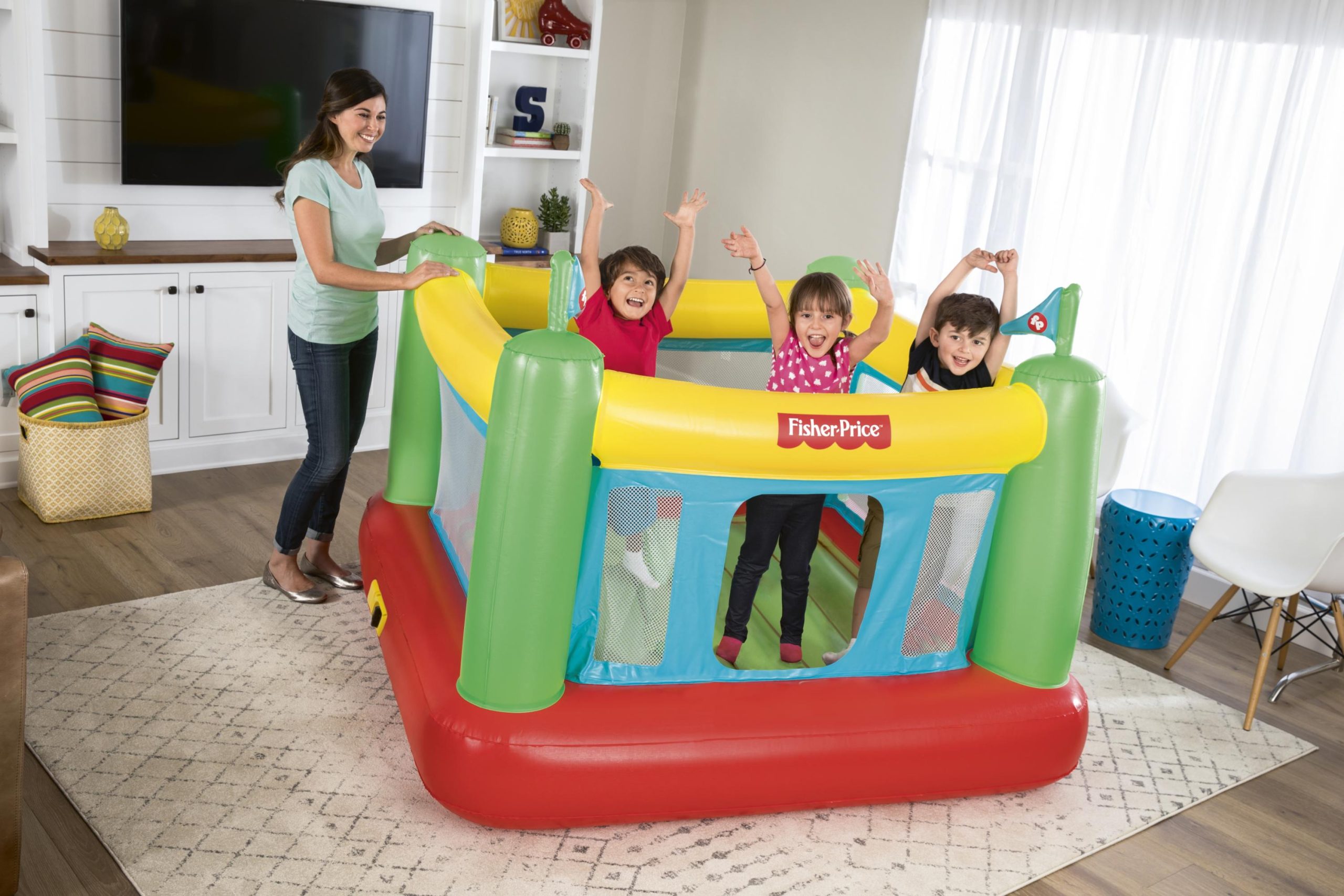 Fisher-Price Bouncesational Bouncer with Built-in Pump. Ages 3+ - Image 4