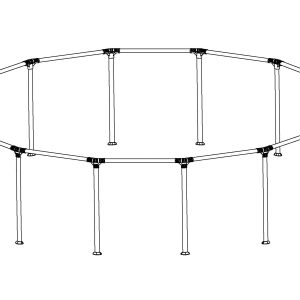 Steel Pro MAX 14' x 33. 14' x 42 & 14' x 48 Above Ground Round Pool Frame Set Replacement. Gray (Footings and T-Connectors)