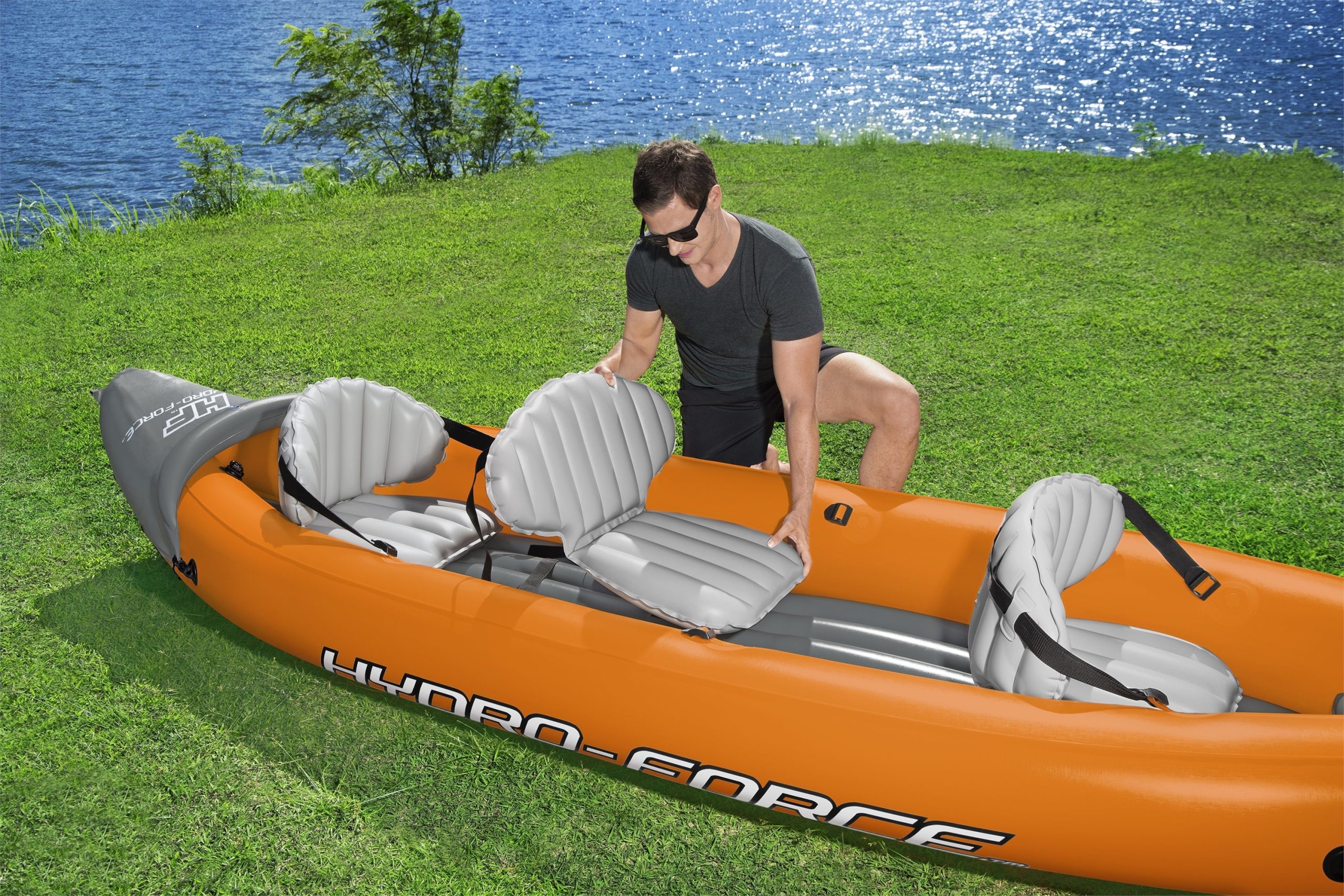 Hydro-Force Rapid X3 Inflatable Kayak Set 12'6 - Image 9